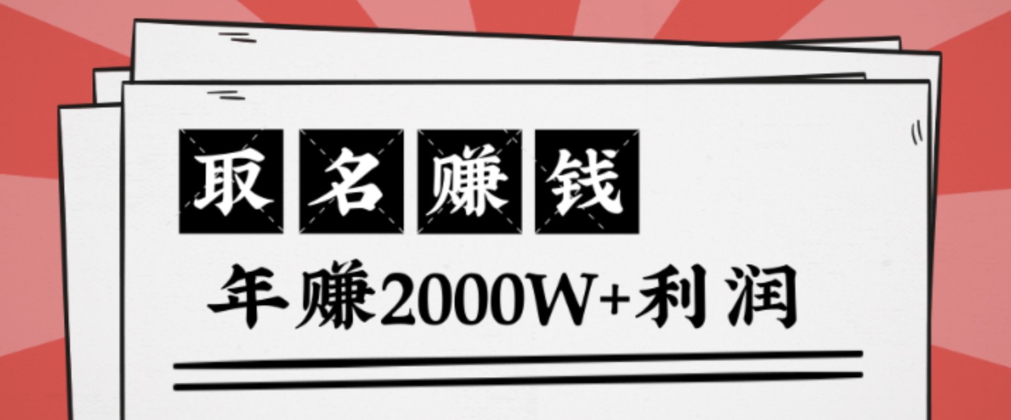 王通：不要小瞧任何一個(gè)小領(lǐng)域，取名技能也能快速賺錢，年賺2000W+利潤 百度網(wǎng)盤插圖