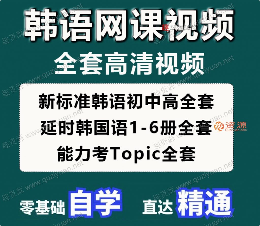 韓語網(wǎng)課零基礎自學入門延世韓國語視頻教程TOPIK考級課程資料新（100GB）插圖1