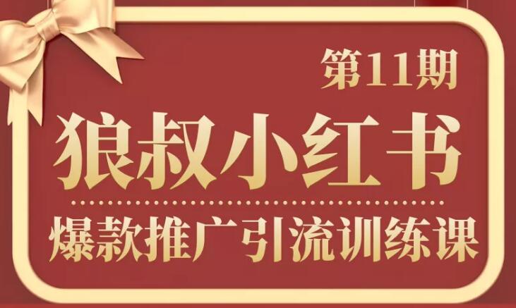 狼叔小紅書(shū)爆款推廣引流訓(xùn)練課第11期-第1張圖片-學(xué)技樹(shù)