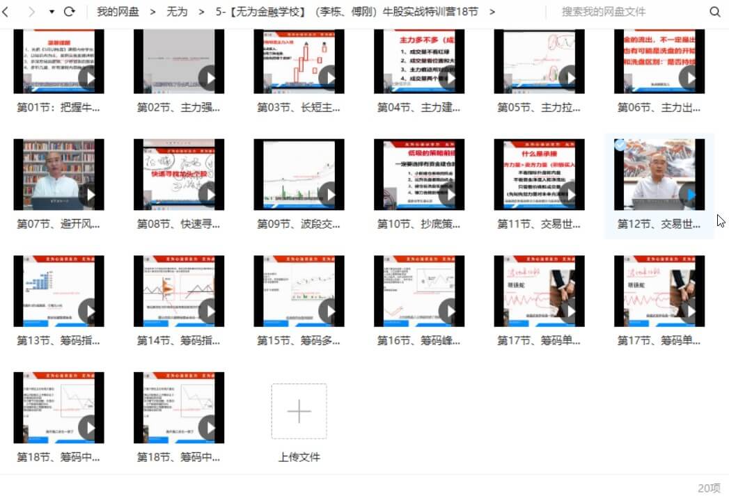 無(wú)為學(xué)院（李棟、傅剛）牛股實(shí)戰(zhàn)特訓(xùn)營(yíng)18節(jié)_百度云網(wǎng)盤教程視頻插圖1