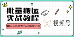 視頻號批量搬運實戰(zhàn)操作運營賺錢教程，傻瓜式批量制作高質(zhì)量內(nèi)容【附視頻教程+PPT】插圖