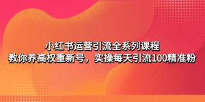 小紅書(shū)運(yùn)營(yíng)引流課程：養(yǎng)高權(quán)重新號(hào)，實(shí)操每天引流100精準(zhǔn)粉百度網(wǎng)盤(pán)插圖