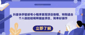 抖音快手壁紙?zhí)栃〕绦蜃儸F(xiàn)項(xiàng)目教程，適合個(gè)人短視頻掘金項(xiàng)目百度網(wǎng)盤插圖