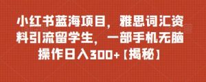 小紅書藍(lán)海項(xiàng)目雅思詞匯資料引流留學(xué)生，0門檻操作日入300百度網(wǎng)盤插圖