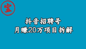 寶哥抖音招聘號(hào)月賺20w拆解玩法百度網(wǎng)盤(pán)插圖