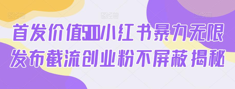 價值5100小紅書暴力無限發(fā)布截流創(chuàng)業(yè)粉教程百度網(wǎng)盤插圖