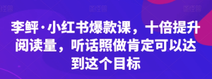 李鲆?小紅書爆款課，十倍提升閱讀量百度網(wǎng)盤插圖