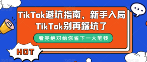 TikTok避坑指南，新手入局TikTok別再踩坑百度網(wǎng)盤插圖