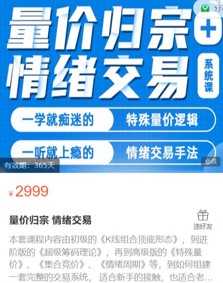 【李莫問】原價2999元《抖音大V李莫問 量價歸宗 情緒交易課程》百度網(wǎng)盤插圖