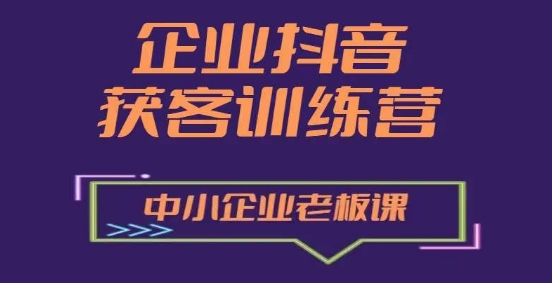 企業(yè)抖音營銷獲客增長訓(xùn)練營，中小企業(yè)老板必修課插圖