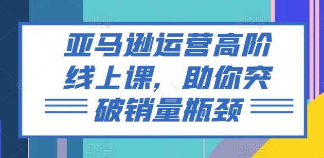 亞馬遜運(yùn)營高階線上課，助你突破銷量瓶頸插圖