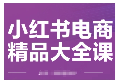 小紅書電商精品大全課，快速掌握小紅書運營技巧